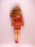 Knit Mini Dress for Sixthscale Fashion Dolls Like Barbie Curvy