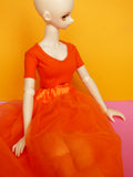 Orange Tulle Skirt for Thirdscale Dolls like BJD, Smart Doll, Dollfie Dream