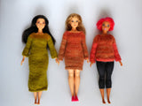Knit Fantasy Dress for Sixthscale Fashion Dolls Like Barbie Curvy