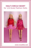 Half-Circle Skirt for Sixthscale Fashion Dolls Like Barbie