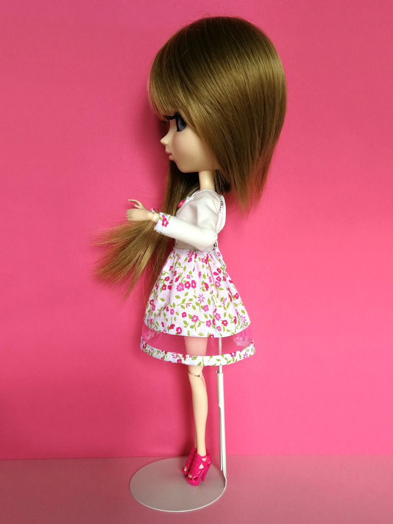 Long Sleeve Dress with a Half Slip Pattern for Pullip-Type Dolls – Vrooshka