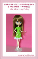 Loose Waist Dress with a Ruffle Pattern for Pullip-Type Dolls